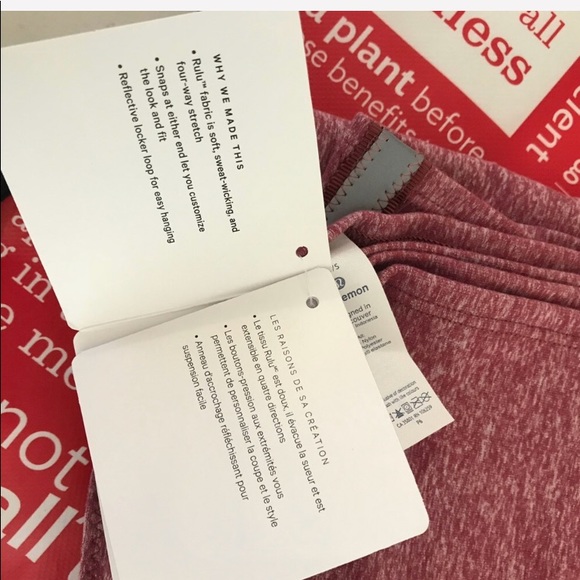 NWT HTAU LULULEMON VINYASA SCARF BUTTON AUBURN OS - Picture 5 of 8